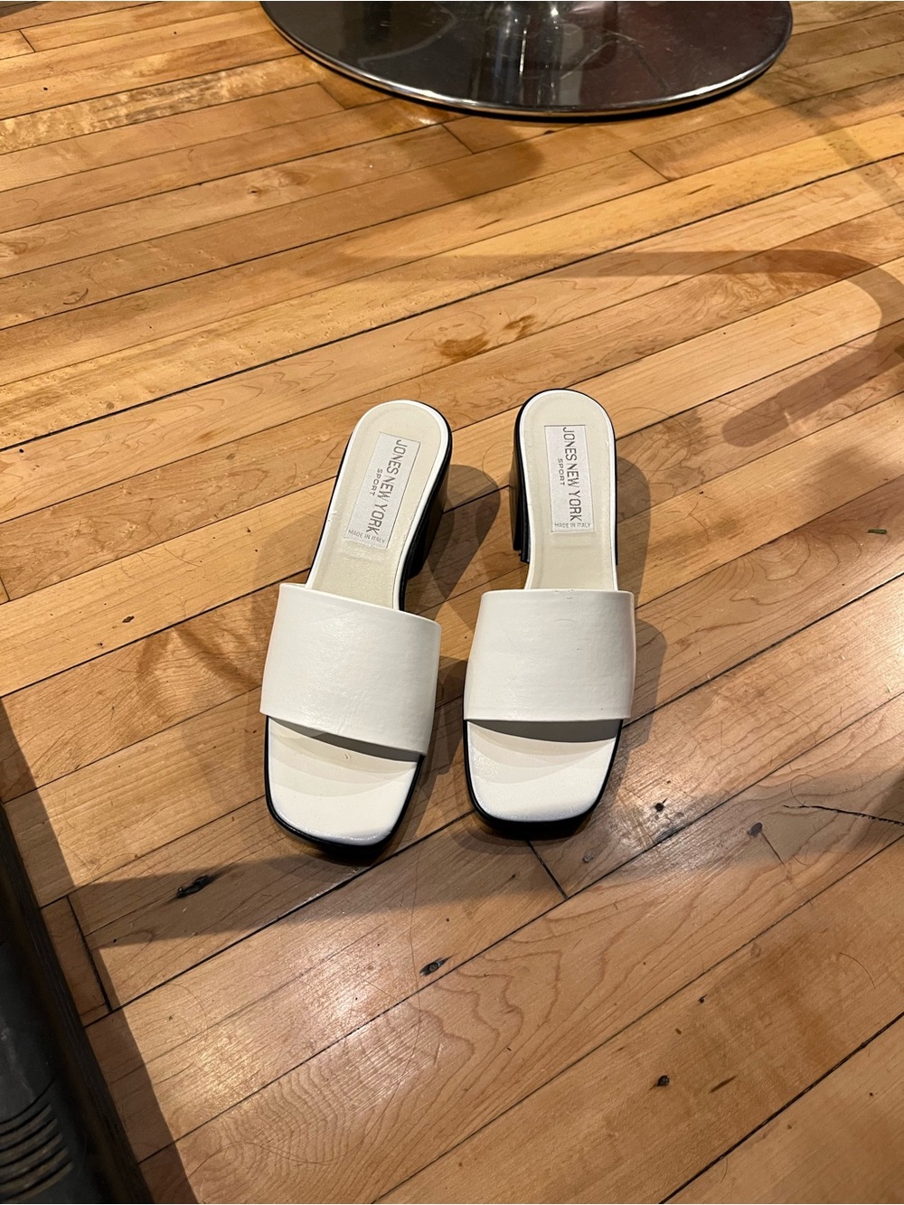 Jones New York White Slide Mules